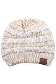  Ivory Metallic Beanie