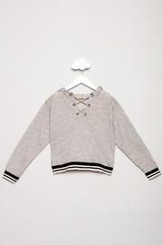  Lace Up Varsity Sweatshirt