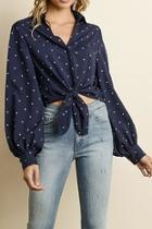  Tied-up Button-down Top