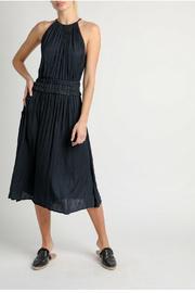  Pleated Halter Dress With Back Cut Out