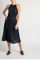  Pleated Halter Dress With Back Cut Out
