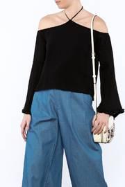  Frayed Bell Sleeve Top