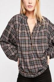  Grey Plaid Top