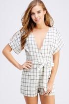  Tie Grid Romper