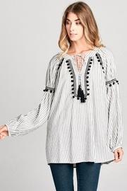  Striped Pompom Shirt