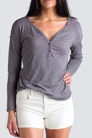  Heather Open Back Henley