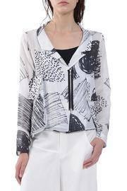  Asymmetrical Print Jacket