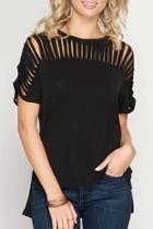  Black Cutout Top