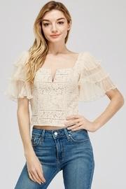  Lace-mesh Crop Top