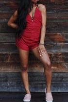  Romper Short Red