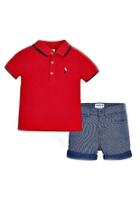  Red-polo-striped-navy-short-set