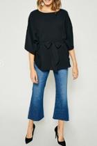  Puff-sleeve Top, Black