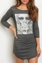  Charcoal Graphic Tunic