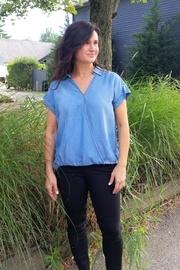  Denim Surplice Top