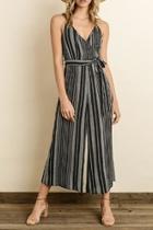  Striped Culottes Jumpsuit