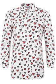  Blouse Heart Print Top