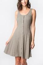  Olive Knit-flare Ribbed-dress