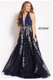  Navy Floral Gown