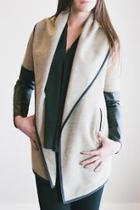  Leather Sleeve Jacket