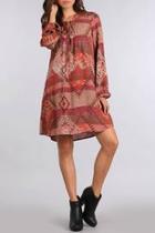  Aztec Lace Up Dress