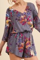 Abstract Floral Romper
