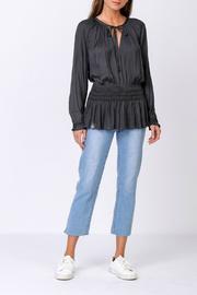  Longleeve Top With Waist Smocked Detail And Studs