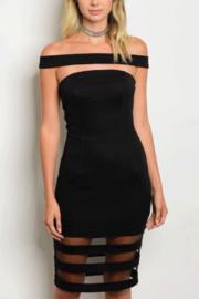  Black Strapless Shoulder Dress