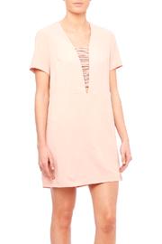  Deep V-neck Crepe Shift Dress