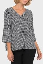  Black/off-white Checked Top