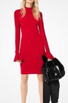  Bell-sleeved Knit Dress