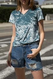  Crushed Velvet S/s V Neck Tee