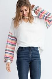  Brushed Contrast-sleeve Choker