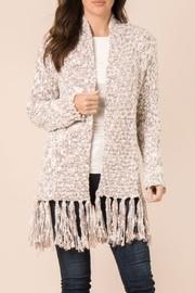  Heathered Fringe Cardigan