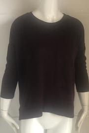 Burgundy Crew-neck Pocket-sweater