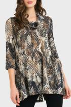  Snakeskin Shimmer Cowl Neck Tunic/dress