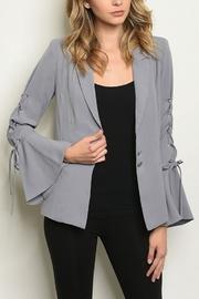  Lace Up, Bell Sleeve Blazer