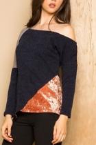  Asymmetrical Color-block Sweater