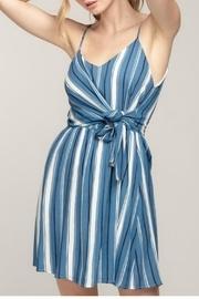  Striped Front-tie Dress