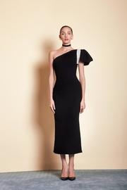  One-shoulder Crepe Dress
