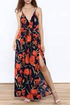  Navy Floral Print Jumpsuit