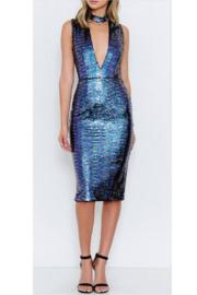  Blue Sequence Bodycon Dress