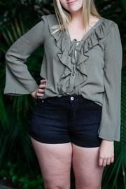  Ruffled Green Blouse