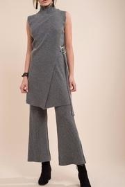  Grey Sleeveless Sweater Top