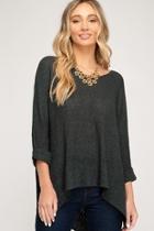  High-lo Knitted Sweater