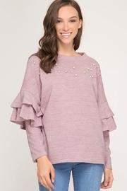  Ruffled Pearl Sweater