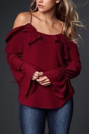  Burgundy Ruffle Blouse