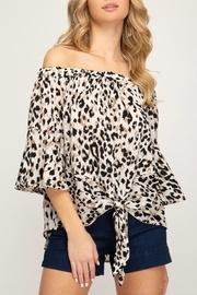  Animal-print Front Tie