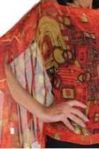  Silky Poncho-red