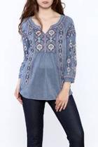  Washed Blue Tunic Top
