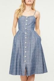 Plaid Open-back Midi-dress